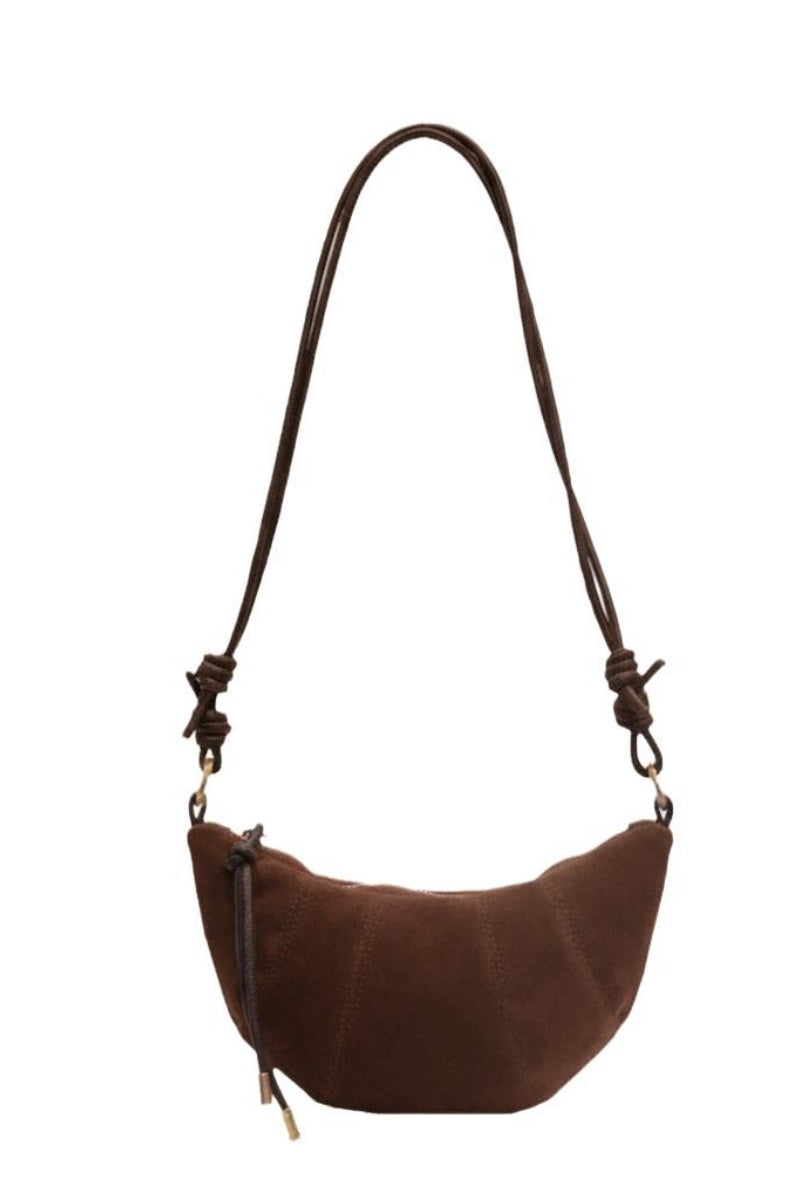 KATCH ME Womens Vintage Suede Crescent Shoulder Crossbody Hobo Bag
