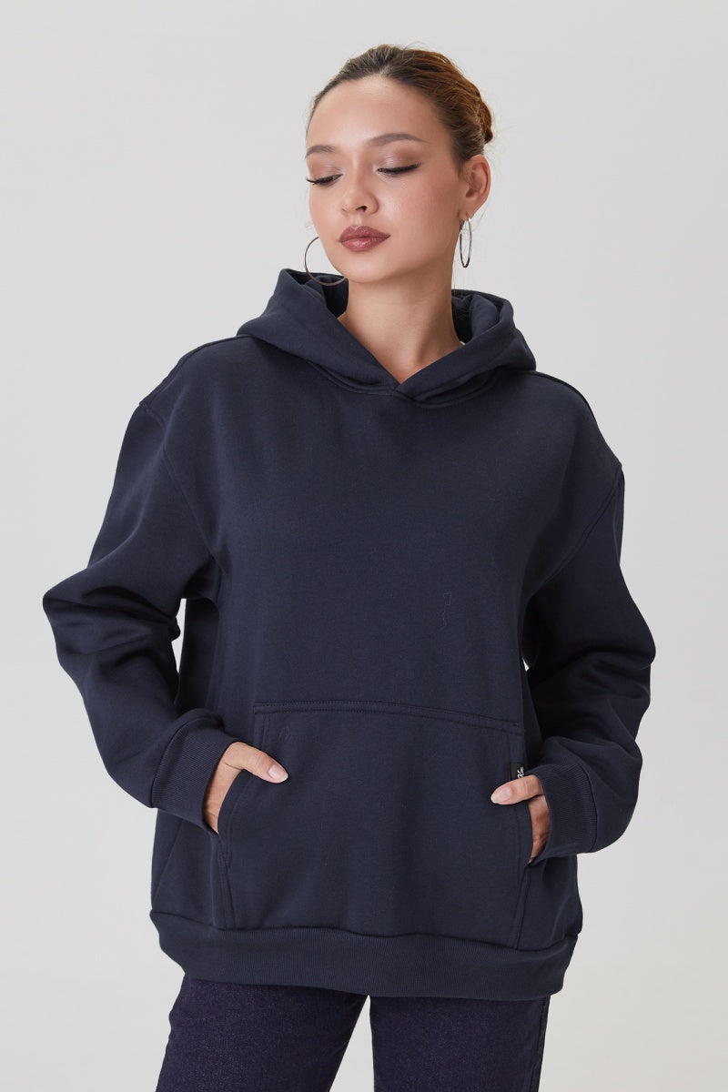 KATCH ME Womens Solid Color Kangaroo Pocket Soft Hoodie