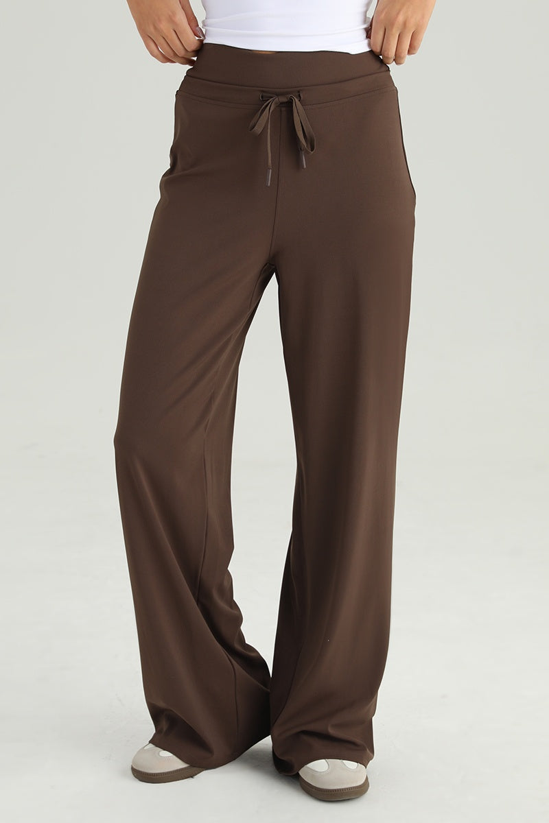 KATCH ME Womens High Waist Drawstring Wide Leg Yoga Pants
