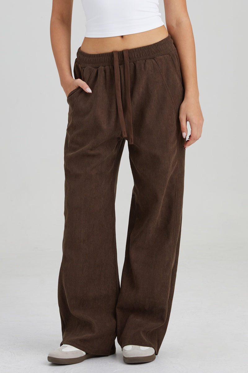 KATCH ME Womens High Waist Side Seam Wide Leg Pants