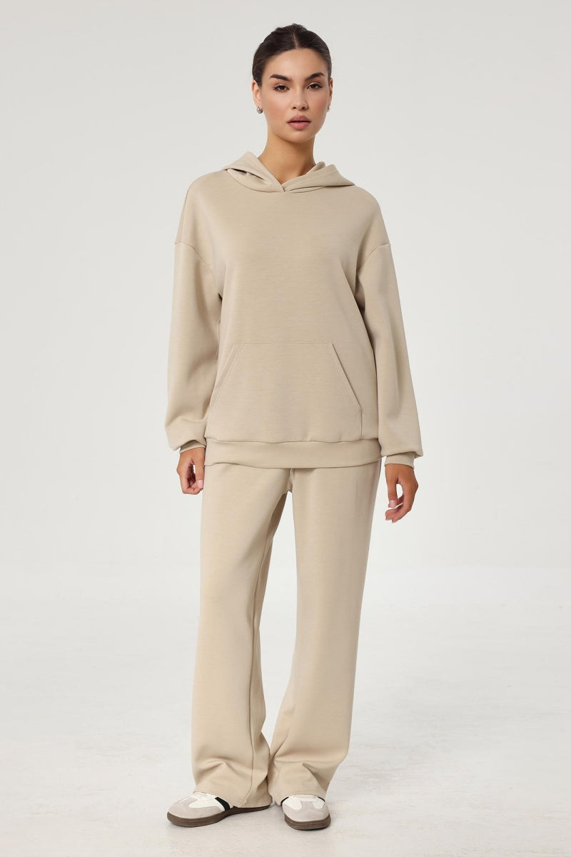 KATCH ME Womens Long Sleeve Hoodie and Wide Leg Pants Set
