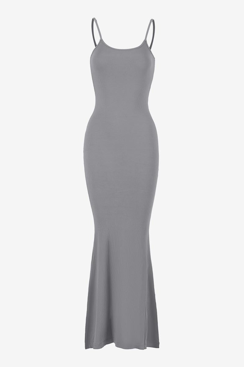 KatchMe Women's Elegant Solid Color Adjustable Strap Stretch Maxi Dress, Casual Spaghetti Strap Seamless Slinky Summer Dress, Soft Dresses for Women - Katch Me