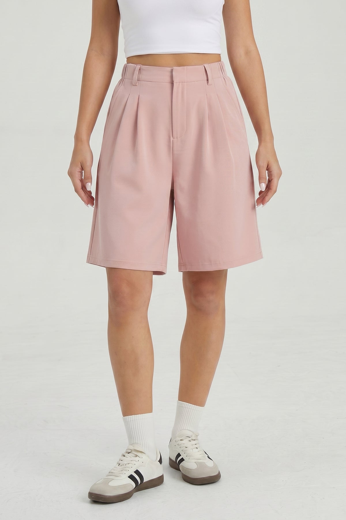 Katch Me Chic Women's Casual High Waist Cool Touch Wide Leg Shorts, Lightweight High Stretch Side Pocket Wrinkle-Resistant Bottom, Sleek Soft Summer Plicated Loose Outfits for Daily Wear #TikTokMadeMeBuyIt #HighWaistedShorts #SummerEssentials #CoolTouch