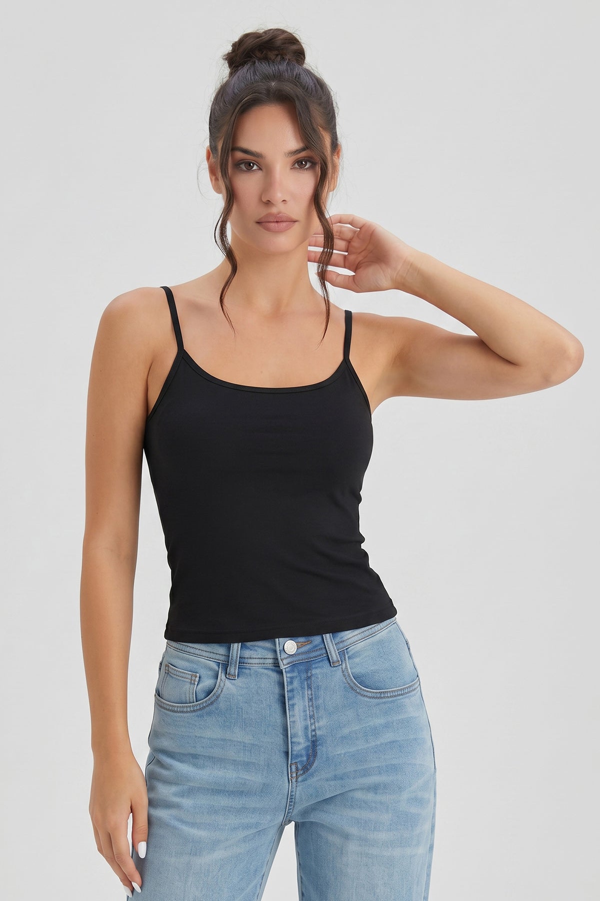 Katch Me Chic Women's Basic Thin Strap Chill Touch 2-in-1 Camisole, Summer Lightweight Shelf Bra Jelly Support Flattering Top, Breathable Sweat-Wicking Skin-Friendly Cotton Daily Outfit #TikTokMadeMeBuyIt #SummerEssentials #Camisole #MoistureWicking