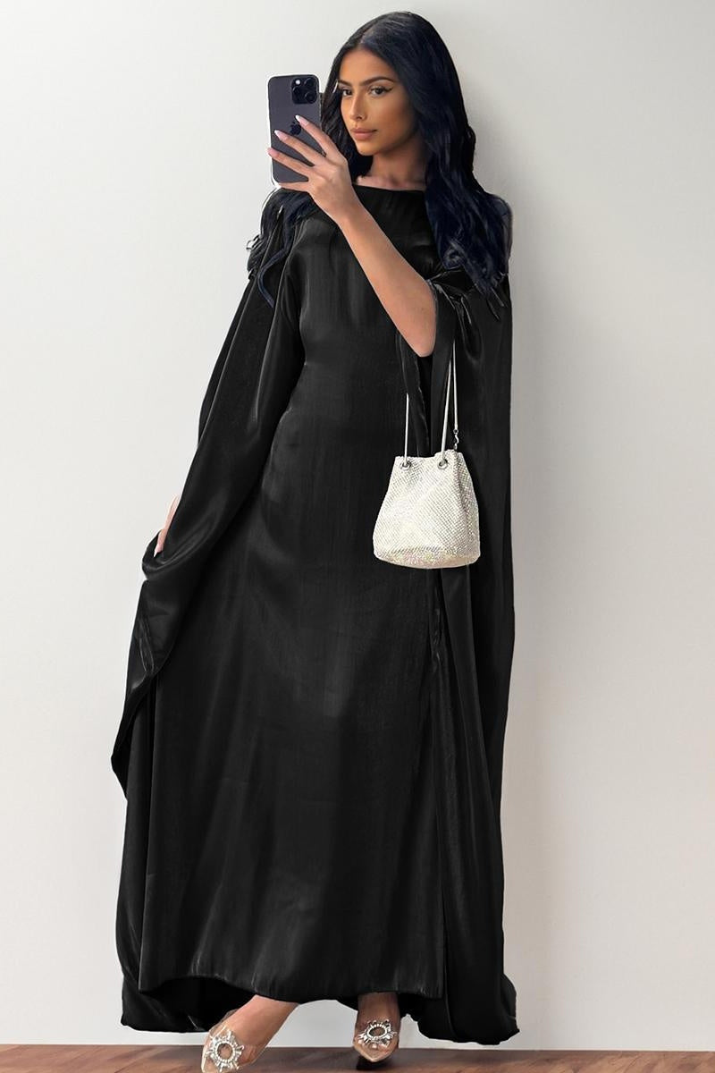 KATCH ME Women's Modest Long-Sleeve Maxi Abaya Dress