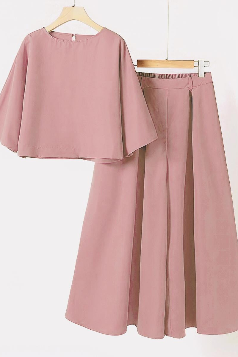 KATCH ME Half Sleeve Crop Top & Wide Leg Set