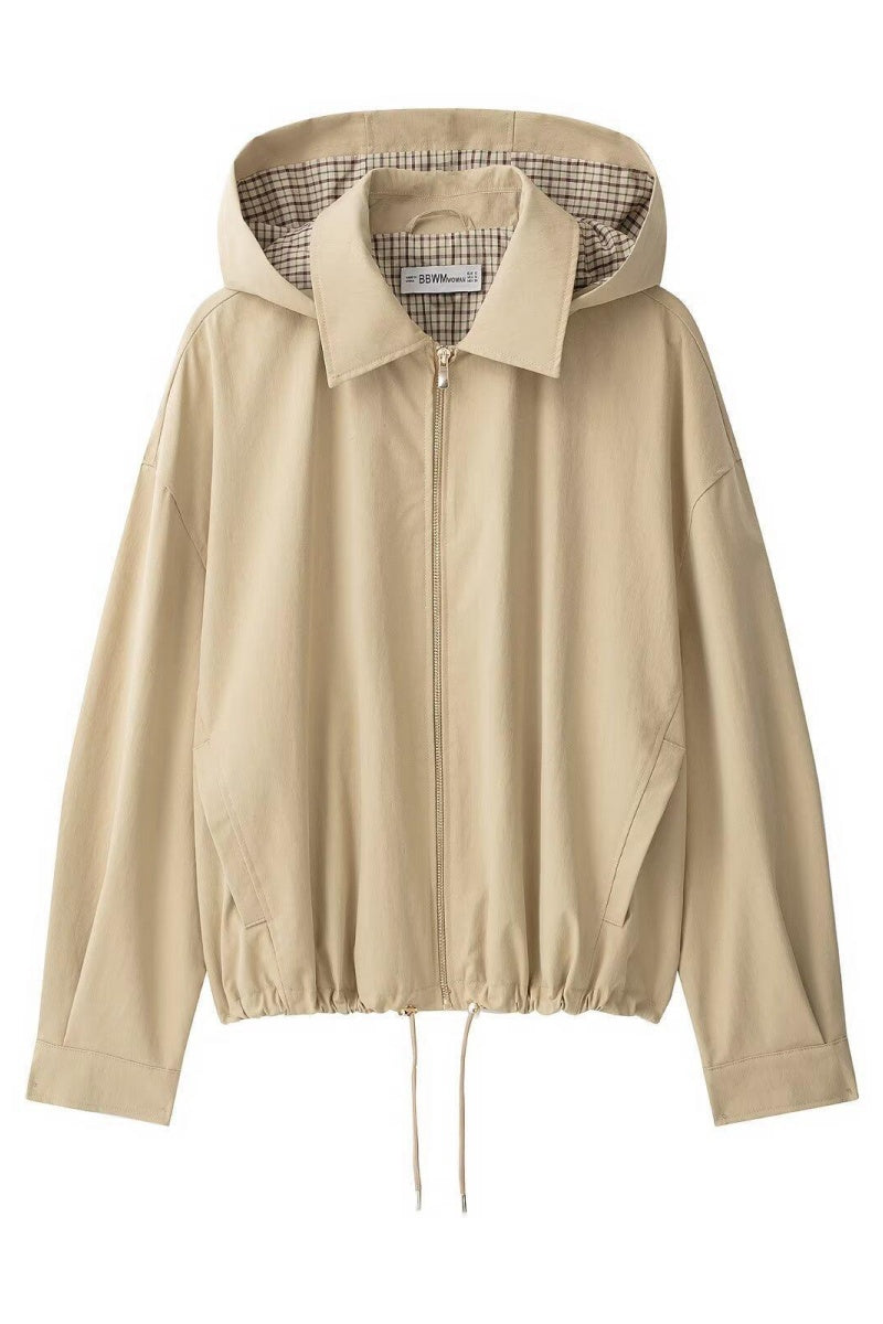 KATCH ME Detachable Hood Windproof Plaid Jacket