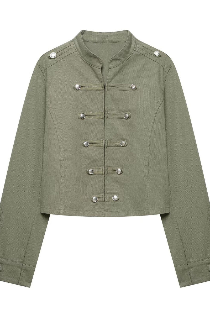 KATCH ME Military Band Style Zip-Up Jacket