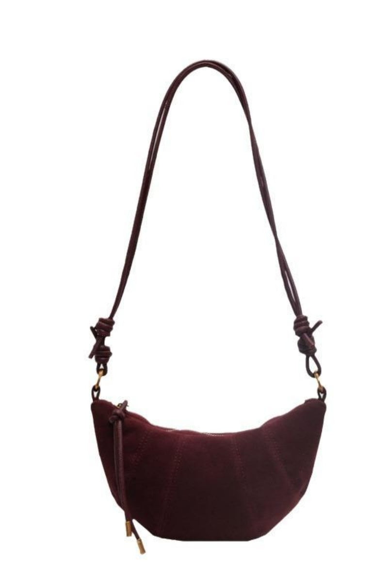 KATCH ME Womens Vintage Suede Crescent Shoulder Crossbody Hobo Bag