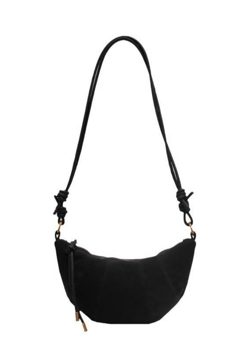 KATCH ME Womens Vintage Suede Crescent Shoulder Crossbody Hobo Bag