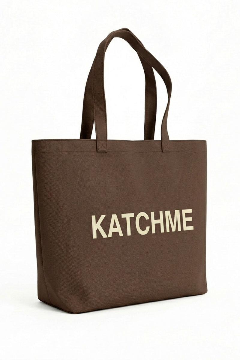 KATCH ME Womens Letter Print Open Top Large Capacity Shoulder Tote Bag