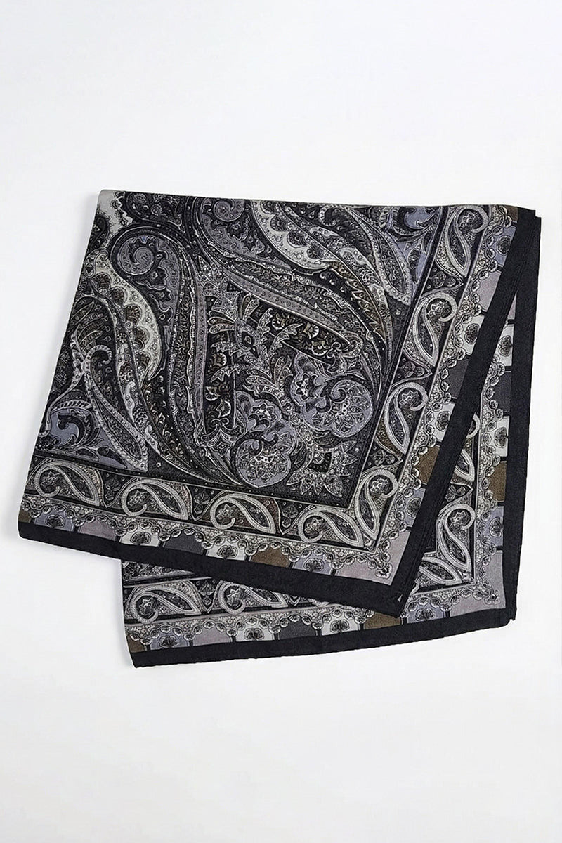 KATCH ME Womens Satin Square Allover Print Silk Like Neck Scarf